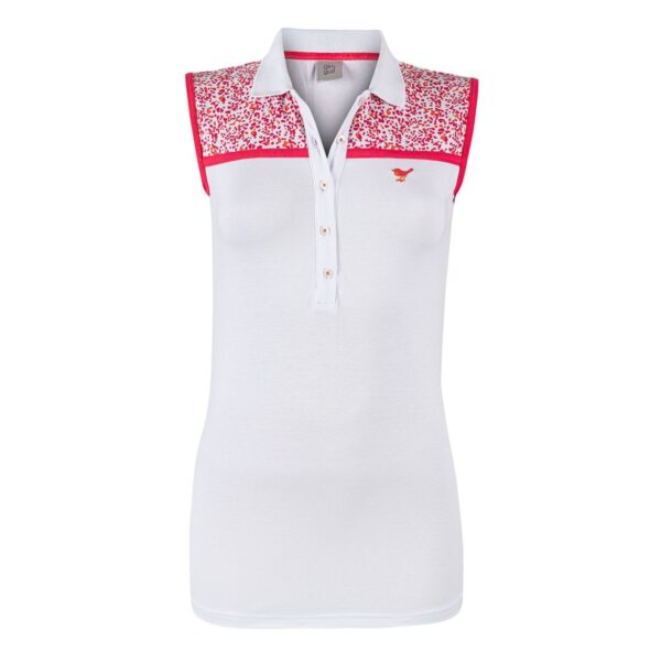 Girls Golf Tout Va Bien Blanc Sleeveless Polo Damen