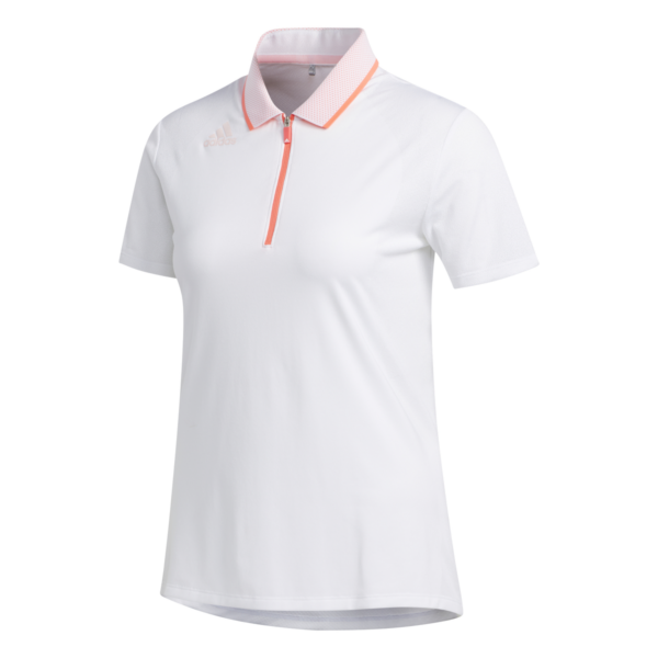 adidas Aeroready Engineered Shorts Sleeve Polo Damen weiß