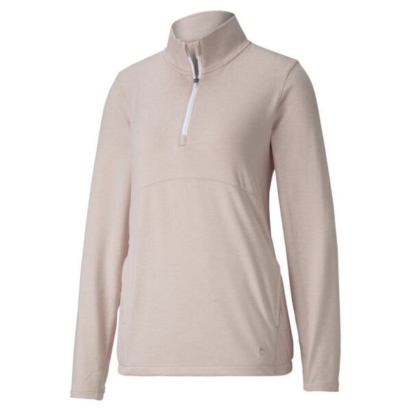 Puma 1/4 Zip Crossing Pullover Damen peachskinheather XL